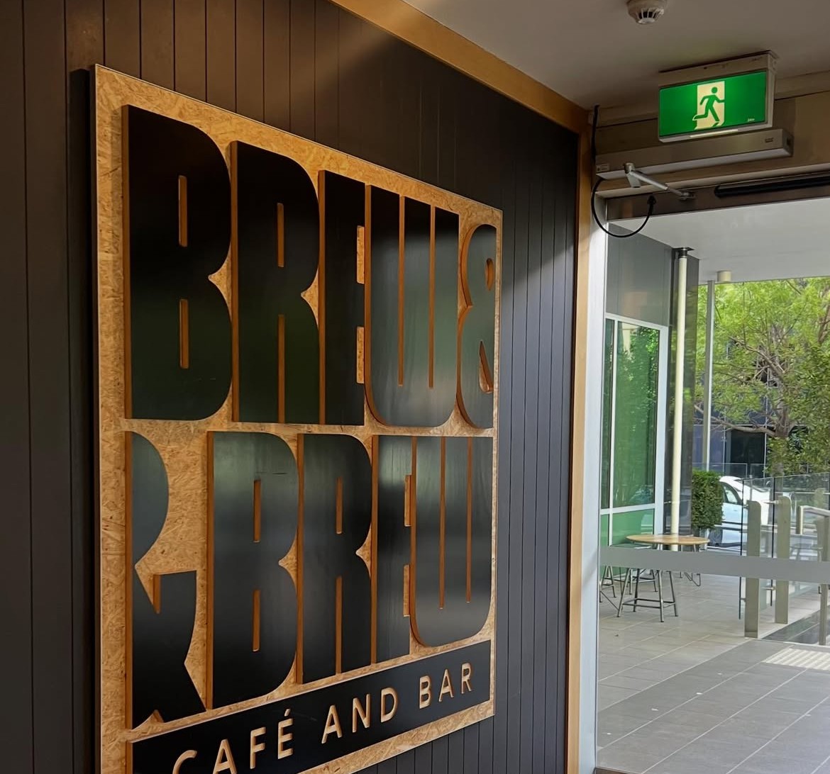 Brew & Brew Café and Bar signage in Canberra